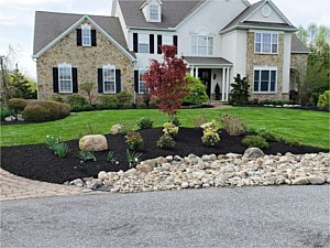 Landscape installation to replace overgrown planting in Spring City