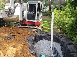 Underground water storage system to fix a muddy yard