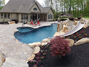 Landscape installation around a pool in Parksburg