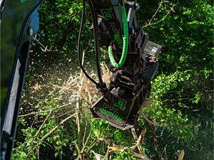 Forestry mulcher on an excavator in Pennsburg