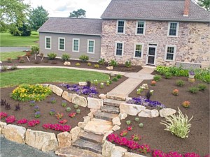 Boulder walls and steps in spring city